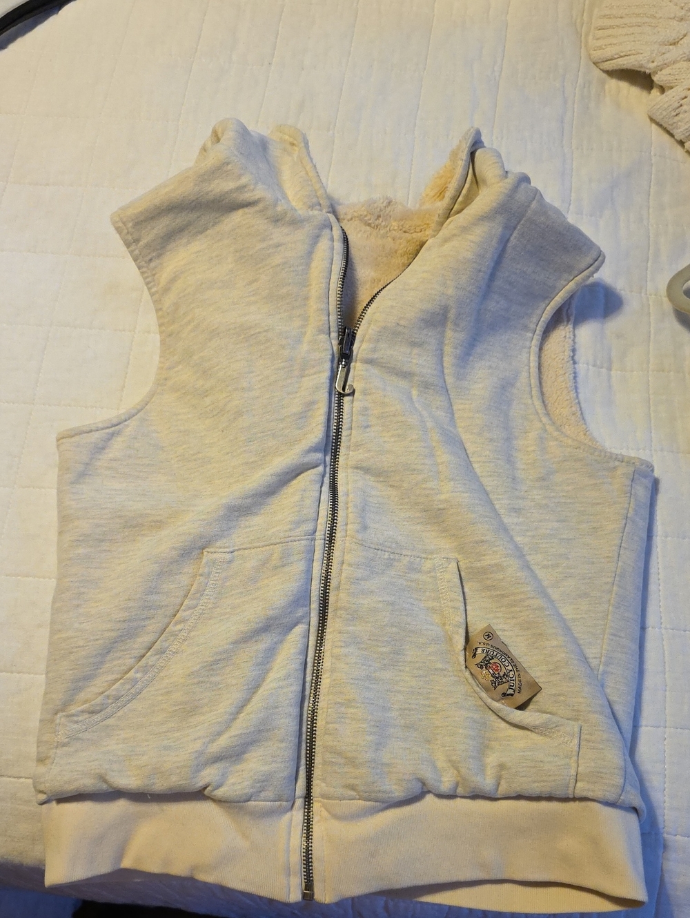 Juicy Couture Cream Hooded Zip-Up Vest